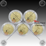 5 x 2 EVRO NEMČIJA (A,D,F,G,J) 2019 "BERLINSKI ZID" UNC